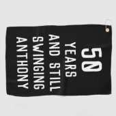 Serviette De Golf Anniversaire Golfer Funny 50e heureux papa Par (Horizontal)
