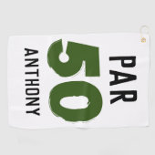 Serviette De Golf Anniversaire Golfer Funny 50e heureux papa Par (Horizontal)