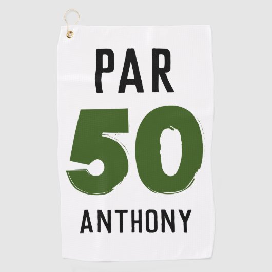 Serviette De Golf Anniversaire Golfer Funny 50e heureux papa Par (Devant)