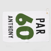 Serviette De Golf Anniversaire Golfer Funny 60e heureux papa Par (Horizontal)