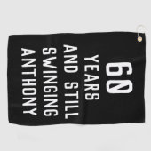 Serviette De Golf Anniversaire Golfer Funny 60e heureux papa Par (Horizontal)