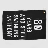 Serviette De Golf Anniversaire Golfer Funny 80e heureux papa Par (Horizontal)
