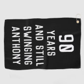 Serviette De Golf Anniversaire Golfer Funny 90e heureux papa Par (Horizontal)