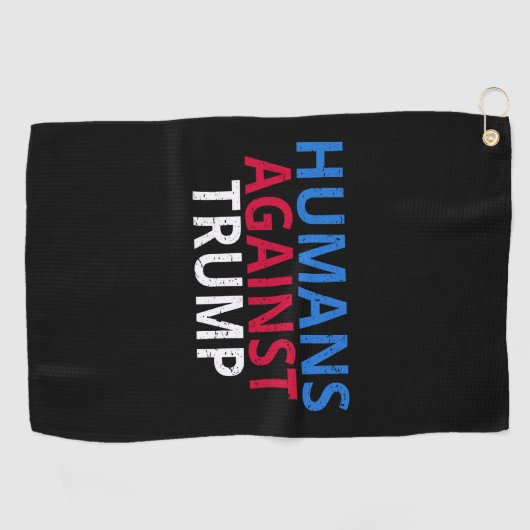 Serviette De Golf Anti-Trump - Humains contre Trump (Horizontal)