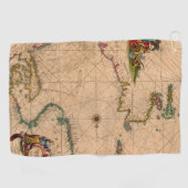Serviette De Golf Antique vieille carte inspirée (1) (Horizontal)