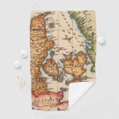 Serviette De Golf Antique vieille carte inspirée (10) (En situation)