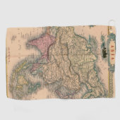 Serviette De Golf Antique vieille carte inspirée (11) (Horizontal)