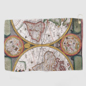 Serviette De Golf Antique vieille carte inspirée (12) (Horizontal)