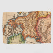 Serviette De Golf Antique vieille carte inspirée (2) (Horizontal)
