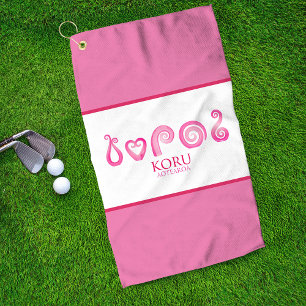 Serviette De Golf Aotearoa Nouvelle-Zélande Koru Tribal - Rose