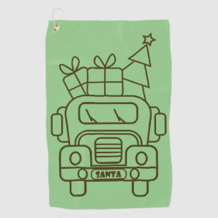 Serviette De Golf Aperçu camion de Noël Père Noël voiture vue avant