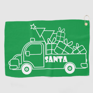 Serviette De Golf Aperçu camion de Noël Père Noël vue côté voiture