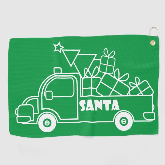Serviette De Golf Aperçu camion de Noël Père Noël vue côté voiture (Horizontal)