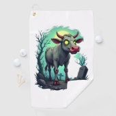 Serviette De Golf Apocalypse de la vache zombie (En situation)