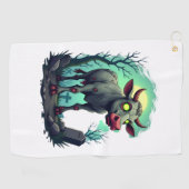 Serviette De Golf Apocalypse de la vache zombie (Horizontal)