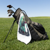 Serviette De Golf Apocalypse de la vache zombie (Vert)