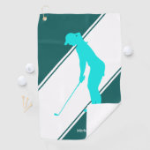Serviette De Golf Aqua Blue Golfer sur le blanc Turquoise (En situation)