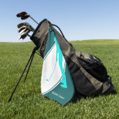 Serviette De Golf Aqua Blue Golfer sur le blanc Turquoise (Vert)