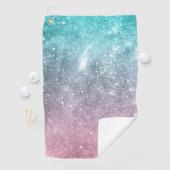 Serviette De Golf Aqua blue Pink ombre mer galaxie abstraite (En situation)