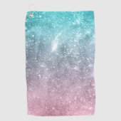 Serviette De Golf Aqua blue Pink ombre mer galaxie abstraite (Devant)