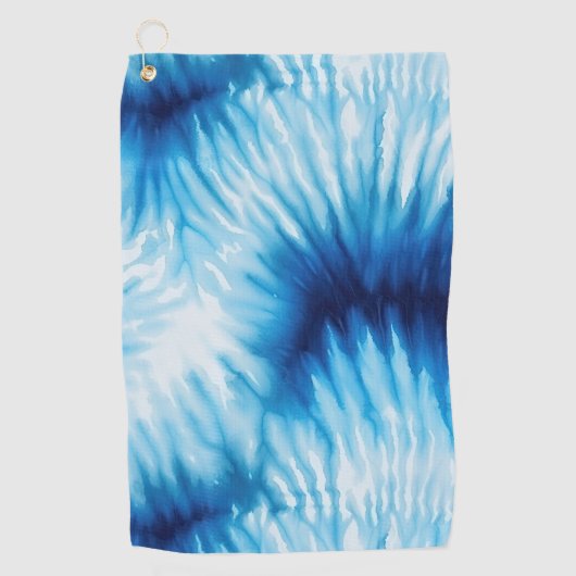 Serviette De Golf Aqua Blue White Tie Dye (Devant)