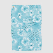 Serviette De Golf Aqua tropical Orchidées blanches Hibiscus Floral (Devant)