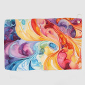 Serviette De Golf Aquarelle Abstraite dans les couleurs du coucher d (Horizontal)