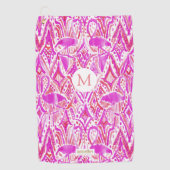 Serviette De Golf Aquarelle audacieuse tribale rose de FLAMANT ROSE (Devant)