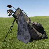 Serviette De Golf Aquarelle bleu lune Paw Stars (Vert)