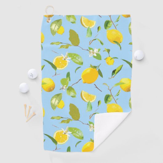 Serviette De Golf Aquarelle Citron et Feuilles 3 (En situation)