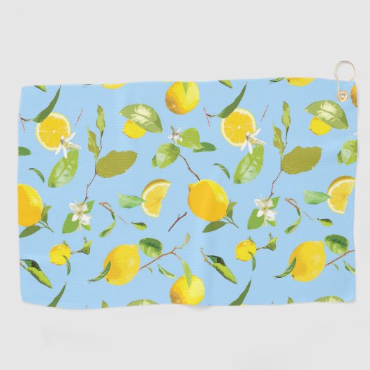 Serviette De Golf Aquarelle Citron et Feuilles 3 (Horizontal)