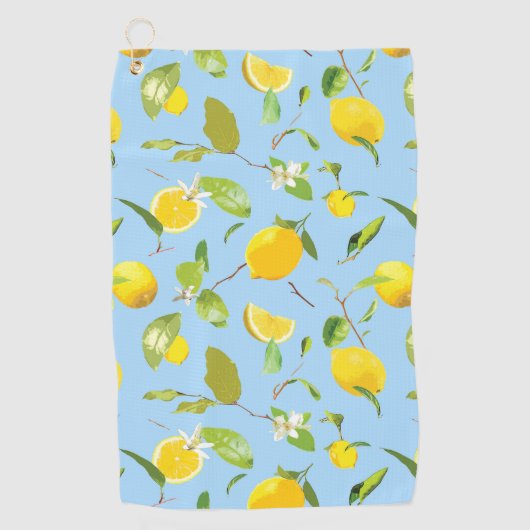 Serviette De Golf Aquarelle Citron et Feuilles 3 (Devant)