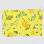 Serviette De Golf Aquarelle Citron & Feuilles 4 (Horizontal)