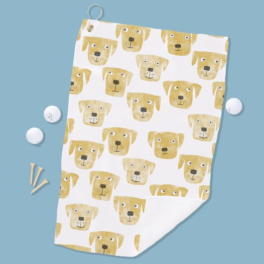 Serviette De Golf Aquarelle de chien de trieuse de Golden Labrador