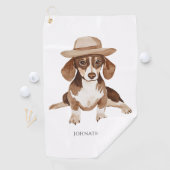 Serviette De Golf Aquarelle de chien personnalisée mignonne (En situation)