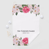Serviette De Golf Aquarelle Doux rose blanc Roses illustration (En situation)