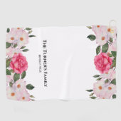 Serviette De Golf Aquarelle Doux rose blanc Roses illustration (Horizontal)