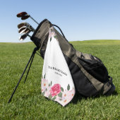 Serviette De Golf Aquarelle Doux rose blanc Roses illustration (Vert)