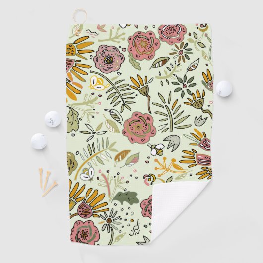 Serviette De Golf Aquarelle Florale Fleurs d'abeille Élégante Modern (En situation)