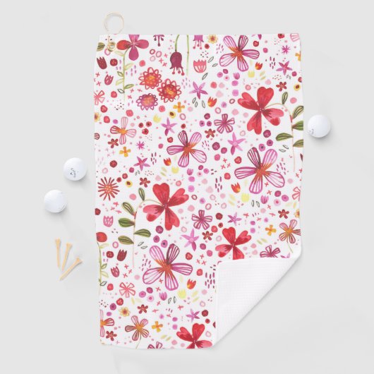 Serviette De Golf Aquarelle florale moderne (En situation)
