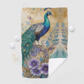 Serviette De Golf Aquarelle florale Paisley Peacock (En situation)