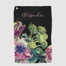 Aquarelle florale personnalisée noir rose botaniqu