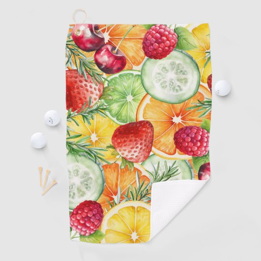 Serviette De Golf Aquarelle Fruit d'été (En situation)