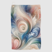 Serviette De Golf Aquarelle Imaginaire Floral Pastel Bleu & Crème (Devant)