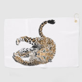 Serviette De Golf aquarelle léopard jungle chat peint vert animal (Horizontal)