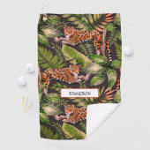 Serviette De Golf Aquarelle Leopard Nom de la jungle (En situation)