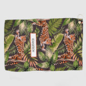 Serviette De Golf Aquarelle Leopard Nom de la jungle (Horizontal)