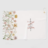 Serviette De Golf Aquarelle monogramme Fleur sauvage Floral de prair (Horizontal)
