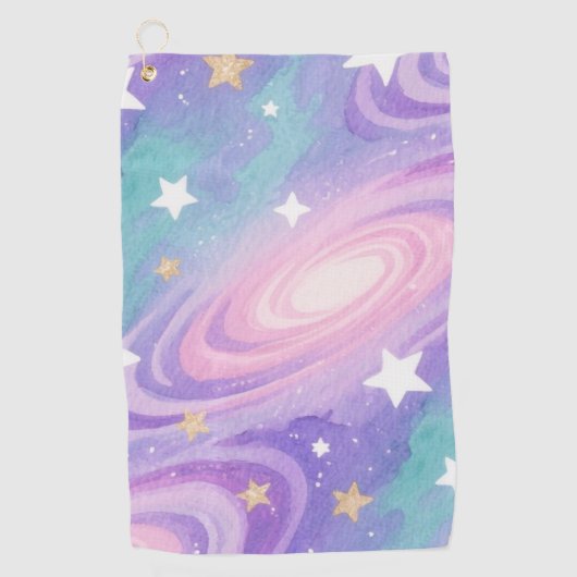 Serviette De Golf Aquarelle Nebula Swirls design Motif (Devant)