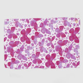Serviette De Golf Aquarelle papillon Magenta Hot Pink (Horizontal)